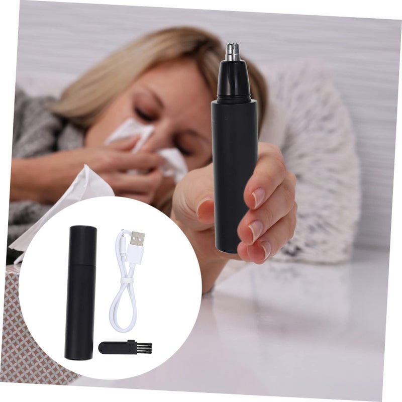 USB Rechargeable Nose And Ear Hair Trimmer For Men Women Portable Compact Travel Grooming Tool Black - Image 4