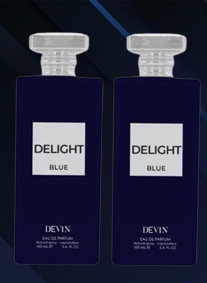 DEVIN 2 Pieces Delight Blue Perfume 100ml EDP - Image 1