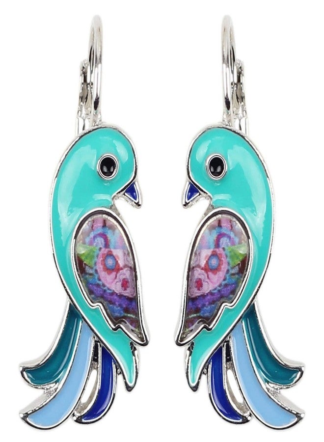 NEWEI Enamel Alloy Tropic Parrot Bird Earrings Fashion Animal Jewelry French Clip for Women Gift Charms Decorations - Image 1