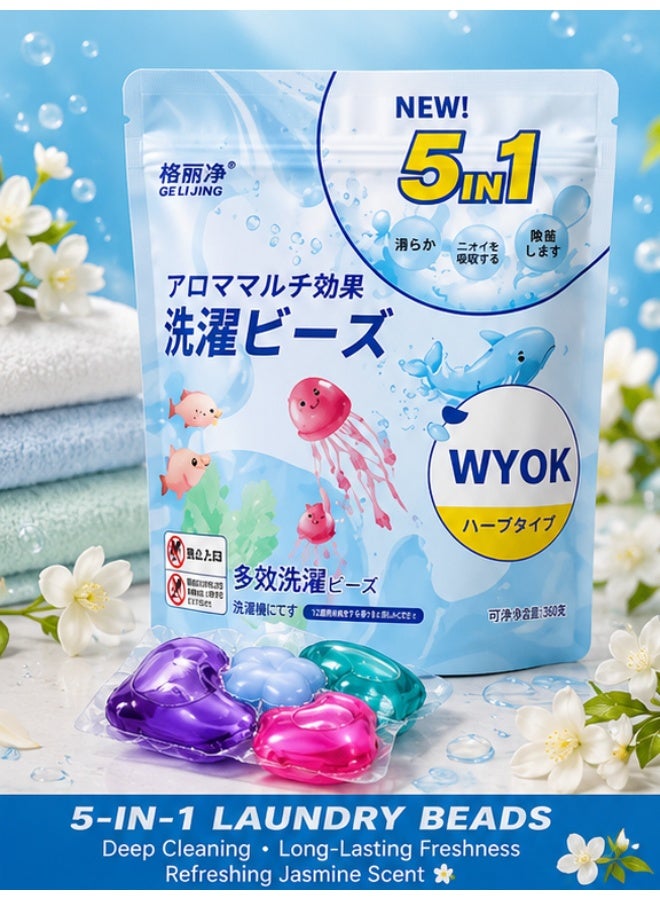 5-in-1 Laundry Detergent & Fabric Freshener with Refreshing Jasmine Scent – Deep Cleaning, Odor Removal & Long-Lasting Freshness - Image 1