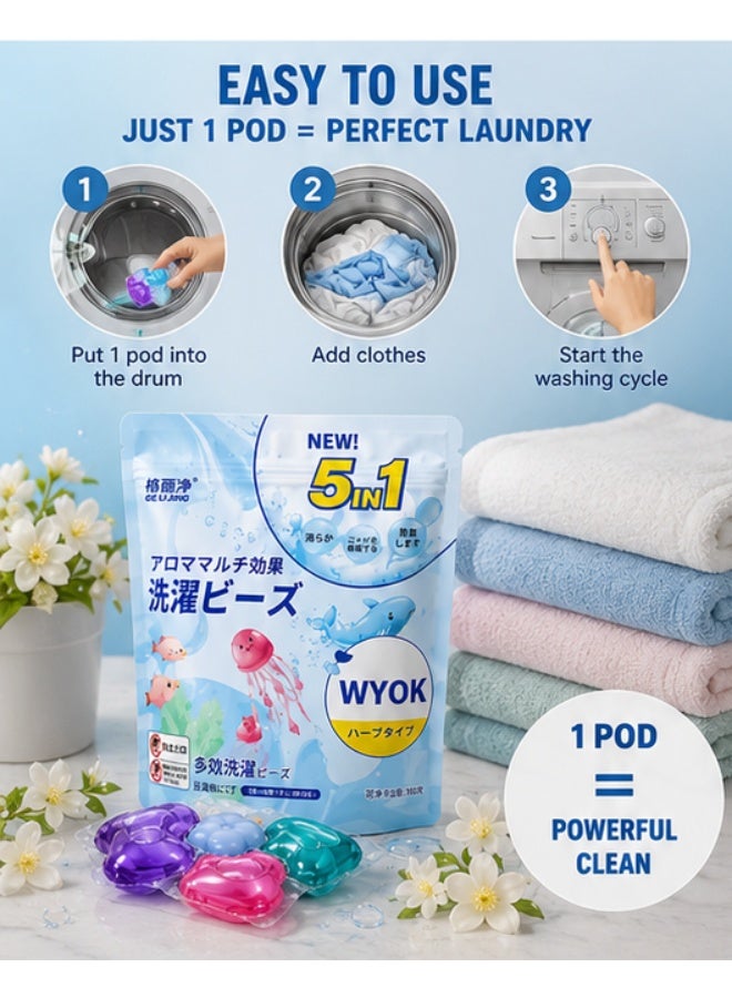 5-in-1 Laundry Detergent & Fabric Freshener with Refreshing Jasmine Scent – Deep Cleaning, Odor Removal & Long-Lasting Freshness - Image 3