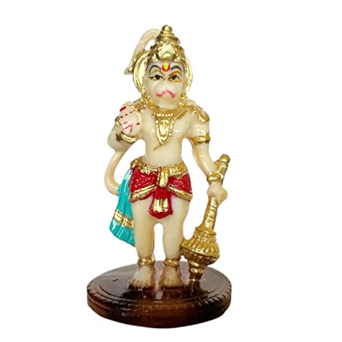 Casa Azul Lord Hanuman Idol 4 inch for Car Dashboard Home Decor, Pooja, Office/Showroom/Shop Tables, Gifting - House Warming Gift, Return Gifts God Maruti (Assorted Colours) - Pack of 1 - Image 1