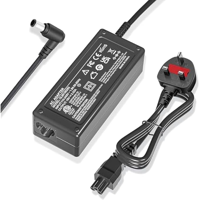 rayihni 19V 2.53A ADAPTER CHARGER FOR LG ELECTRONICS 19"20"22"27"29"34" MONITOR LCD LED HD TV WIDESCREEN FLATRON - Image 1