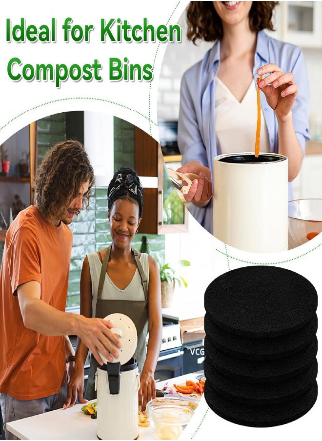 Generic - 6 Pack Charcoal Filters for Compost Bucket, 6.7 Inch Compost Filters for Countertop Bin, Activated Carbon Replacement Filters for Kitchen Compost Bins, Home Bucket Compost Bin Refill, Round - Image 1
