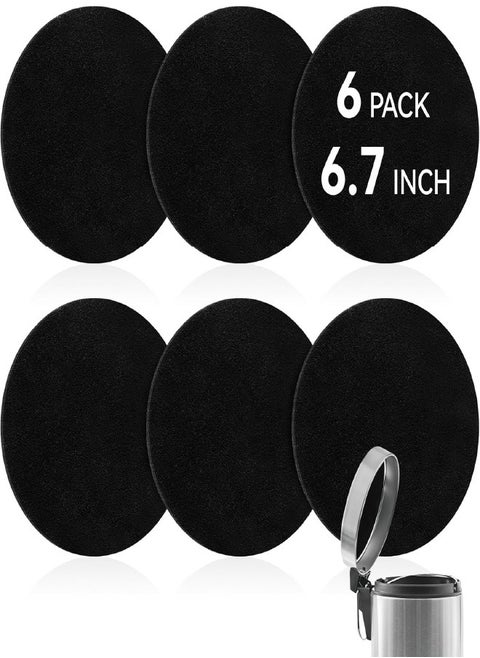 6 Pack Charcoal Filters for Compost Bucket, 6.7 Inch Compost Filters for Countertop Bin, Activated Carbon Replacement Filters for Kitchen Compost Bins, Home Bucket Compost Bin Refill, Round