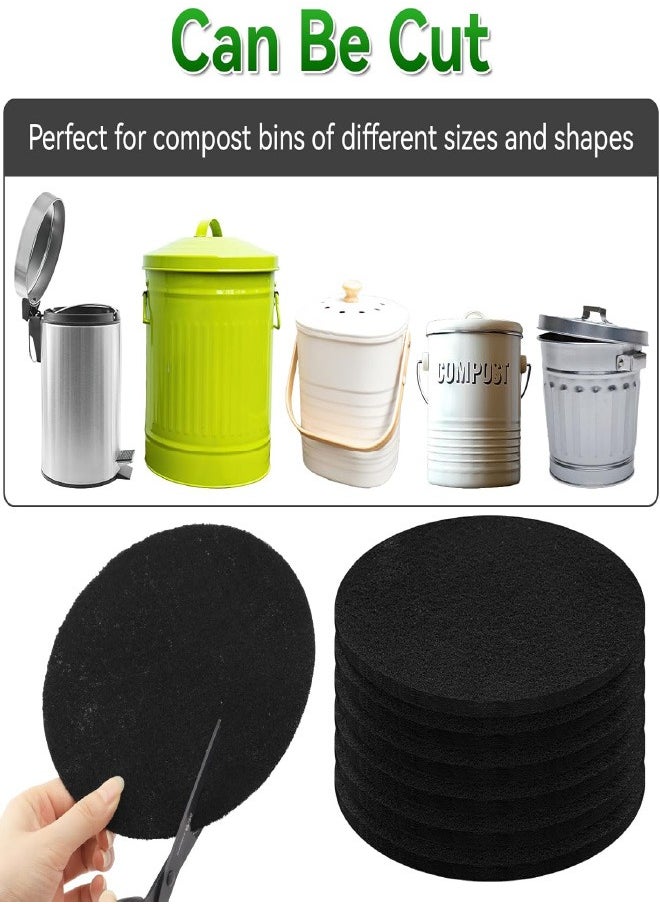 Generic - 6 Pack Charcoal Filters for Compost Bucket, 6.7 Inch Compost Filters for Countertop Bin, Activated Carbon Replacement Filters for Kitchen Compost Bins, Home Bucket Compost Bin Refill, Round - Image 1