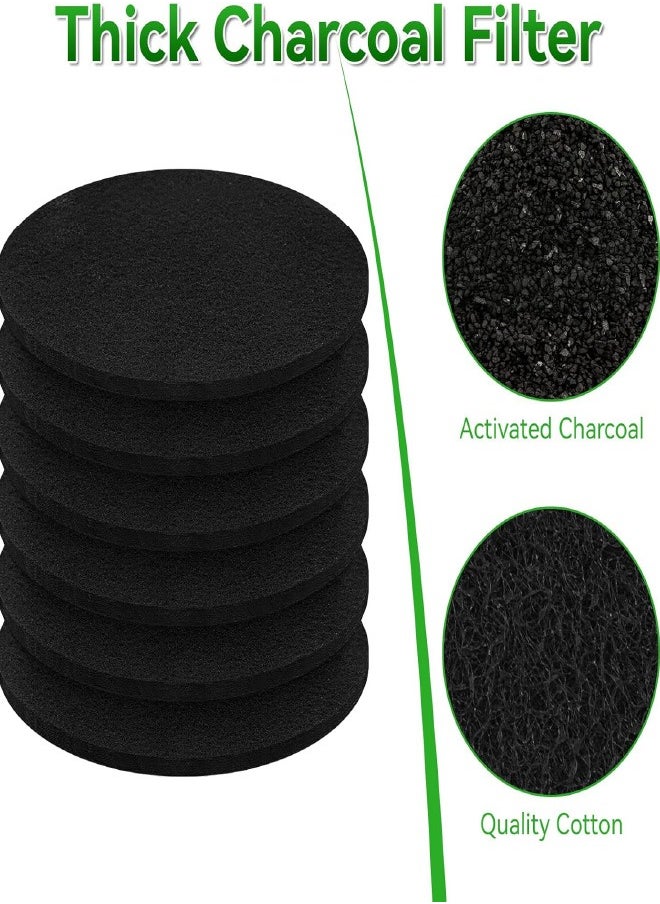 Generic - 6 Pack Charcoal Filters for Compost Bucket, 6.7 Inch Compost Filters for Countertop Bin, Activated Carbon Replacement Filters for Kitchen Compost Bins, Home Bucket Compost Bin Refill, Round - Image 1