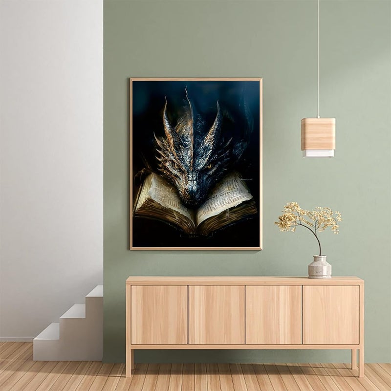 AIBOERL Square Drill Dragon Diamond Art Kits for Adults,Dragon 5D Diamond Painting Kits for Adults Beginners,DIY Square Diamond Dot Painting Gem Art Kits for Adult,Home Wall Decor 12x16Inch - Image 4