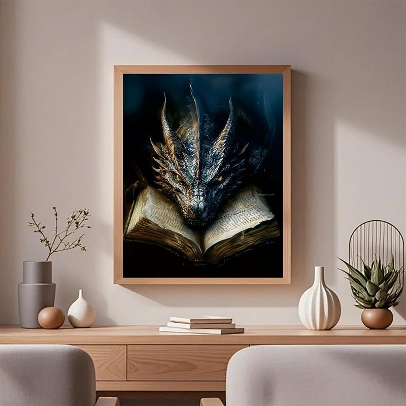 AIBOERL Square Drill Dragon Diamond Art Kits for Adults,Dragon 5D Diamond Painting Kits for Adults Beginners,DIY Square Diamond Dot Painting Gem Art Kits for Adult,Home Wall Decor 12x16Inch - Image 2