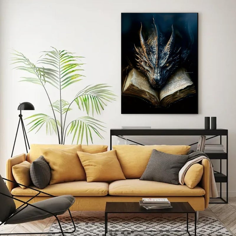 AIBOERL Square Drill Dragon Diamond Art Kits for Adults,Dragon 5D Diamond Painting Kits for Adults Beginners,DIY Square Diamond Dot Painting Gem Art Kits for Adult,Home Wall Decor 12x16Inch - Image 5