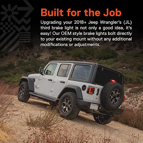 ONLINE LED STORE TRUE MODS LED Third Brake Light Replacement for Jeep 2018+ Wrangler JL [Smoked Lens] [Plug-n-Play] [IP67 Waterproof] - Image 2