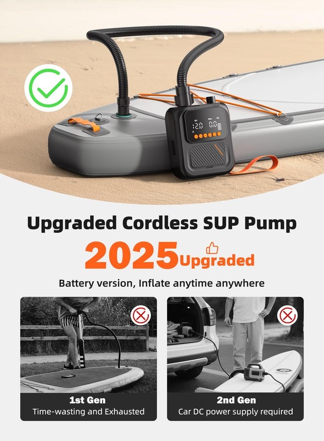 SmartDawn Rechargeable Paddle Board Pump, 20 PSI High Pressure Portable SUP Air Pump with Dual Stage Inflation & Deflation, 3x4500MAH, 30% Faster with Auto-Off, Ideal for Kayaks, Boats, and Tents - Image 5