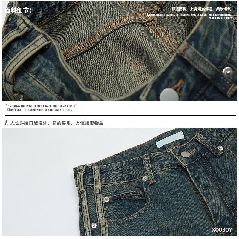 Unisex Classic Denim Jeans Loose Fit Daily Outdoor Wear - Image 5