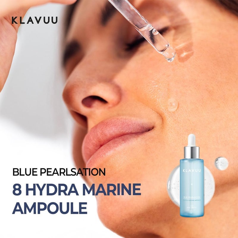 Klavuu BLUE PEARLSATION 8 Hydra Marine Ampoule - Enriched with Hyaluronic Acid for Dual-Layered Skin Hydration & Panthenol Nourishment - Ideal for Sensitive Skin Types â€“ 1.69 floz - Image 2