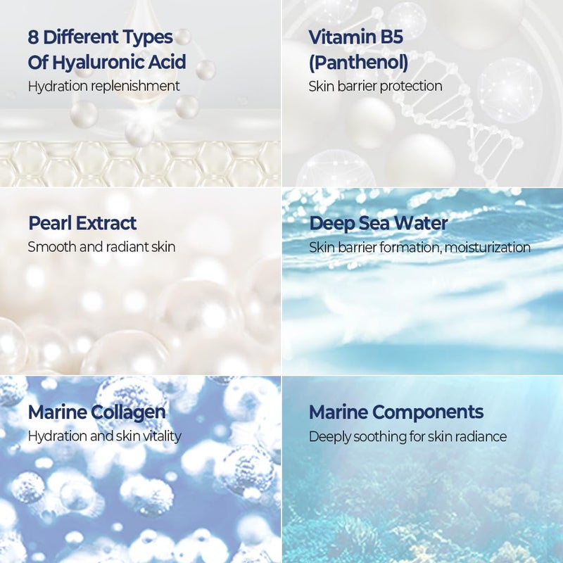 Klavuu BLUE PEARLSATION 8 Hydra Marine Ampoule - Enriched with Hyaluronic Acid for Dual-Layered Skin Hydration & Panthenol Nourishment - Ideal for Sensitive Skin Types â€“ 1.69 floz - Image 4