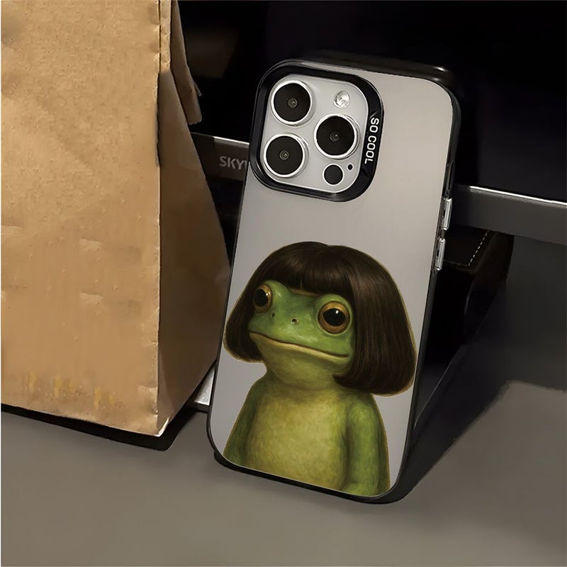 Frog Print TPU Phone Case For iPhone 17 Pro Max Transparent Black Funny Style Comfort Grip - Image 1