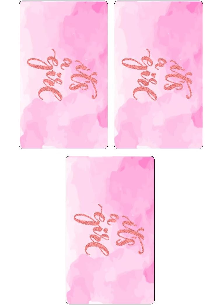 RokAPary 60 Modern Its a Girl Pink Background Baby Shower Miniatures Candy Bar Wrapper Baby Shower Miniatures Candy Bar Stickers Decorations Candy Not Included Made in USA  - Image 3