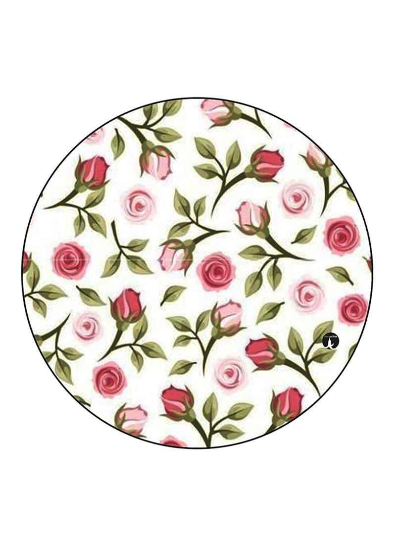 RKN Flowers Printed Mouse Pad Round  Multicolour