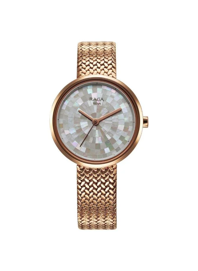 تيتان Women Analog Display Watch With Rose Gold Metal Strap - 95253WM02