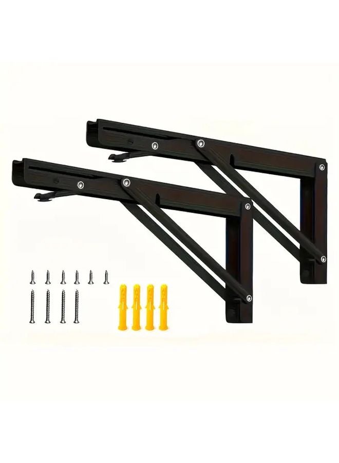 2PCS 15 75 Inch Stainless Steel Folding Stand Wall Mount Space Saving 150 Lbs Capacity - Image 4