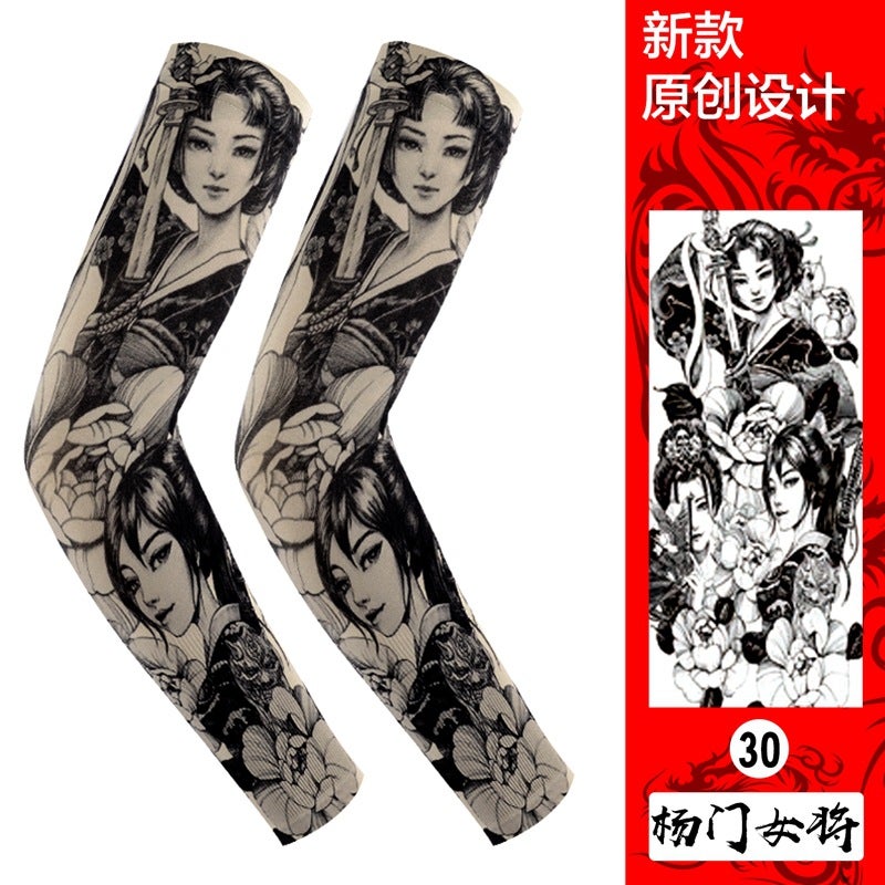 أكمام حرير الجليد بدون seams لألعاب الرياضة الخارجية وشم الأزهار وشم الذراع في كوريا الجنوبية بالجملة WS30 للرجال والنساء (زوج)