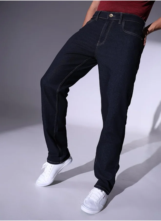 Hubberholme Straight Fit Indigo Jeans For Men- Perfect for Modest Wear