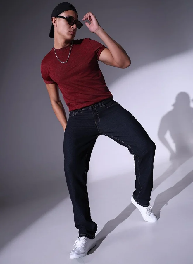 Hubberholme Straight Fit Indigo Jeans For Men- Perfect for Modest Wear