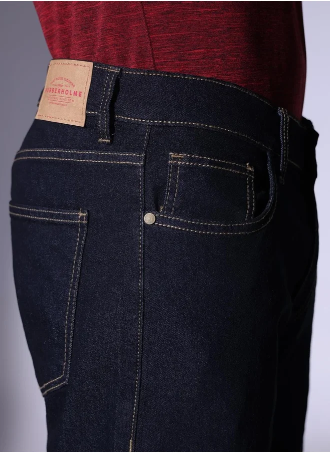 Hubberholme Straight Fit Indigo Jeans For Men- Perfect for Modest Wear