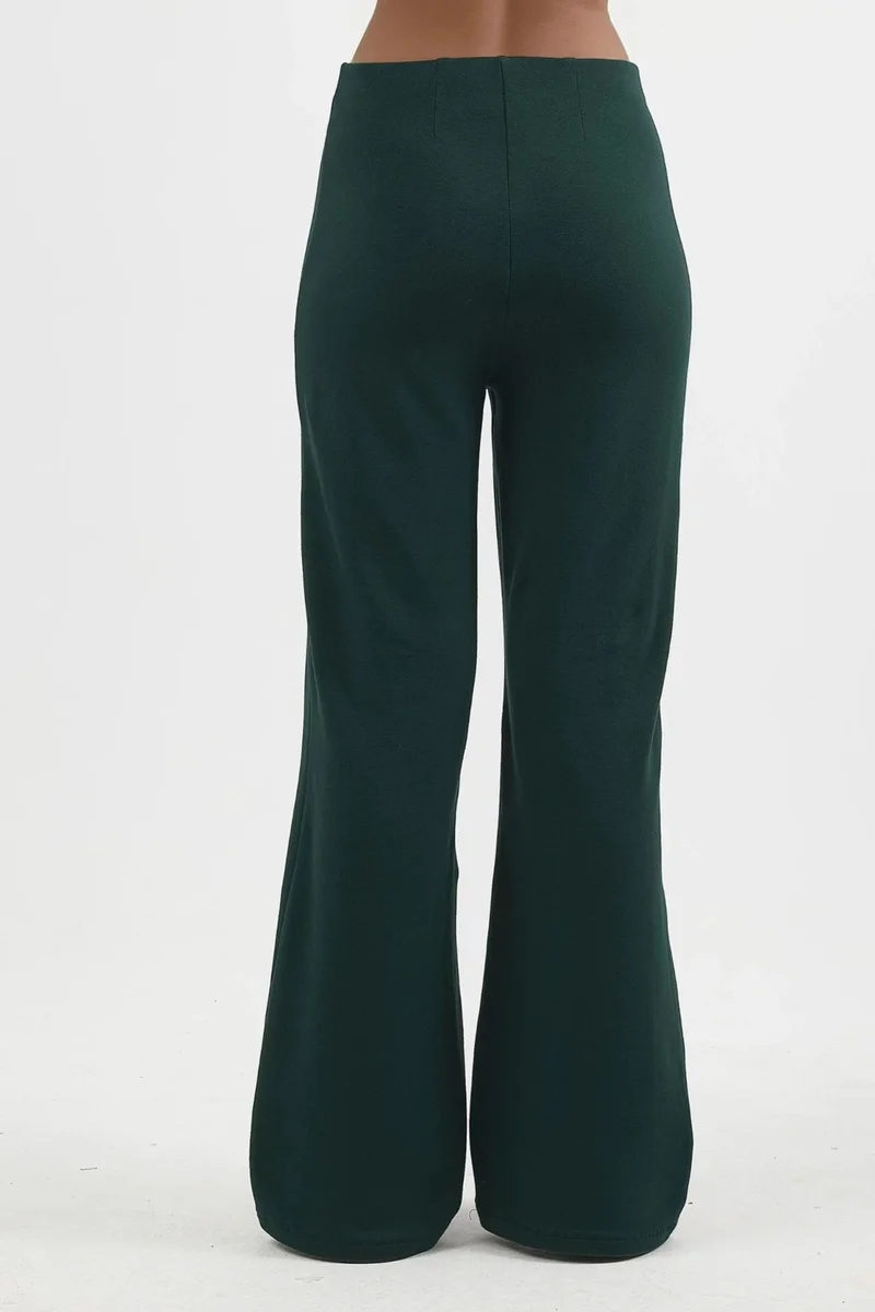 Busem Forest Green BUSEM High Waist Pull-On Straight Leg Pants for Women | Best Price UAE