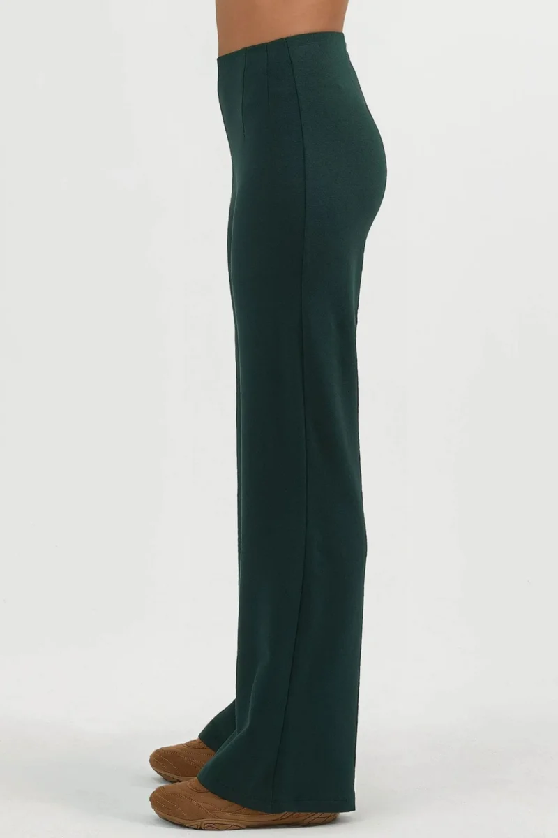 Busem Forest Green BUSEM High Waist Pull-On Straight Leg Pants for Women | Best Price UAE