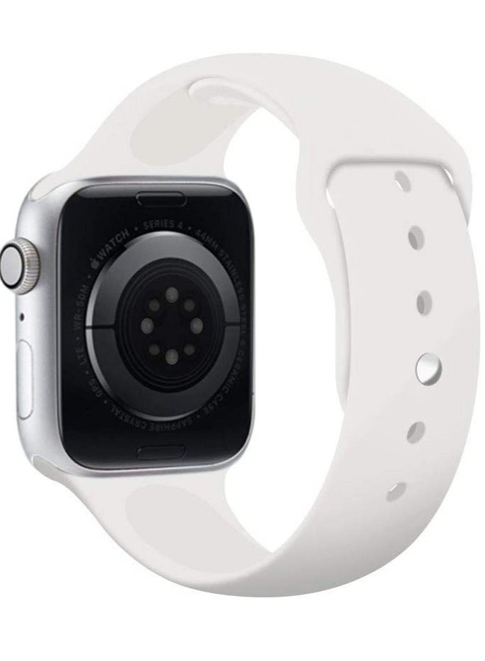 ELTRAZONE Compatible with Apple Watch Band 38mm 40mm 41mm, Soft Silicone Sport Strap Replacement Bands Compatible with Watch Series 7/6/5/4/3/2/1/SE- White - Image 1