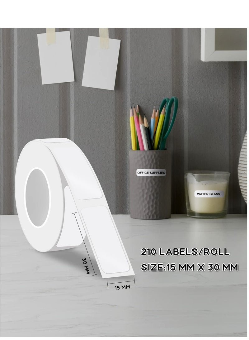 SYOSI Adhesive Name Tag Labels Stickers, 3 Rolls Thermal Sticker Barcode Label Paper, 3X1.5CM Blank Name Tag Category Tags for Offices, Supermarkets, Kitchen Jars, Warehouses, Clothes and Mailing - Image 2