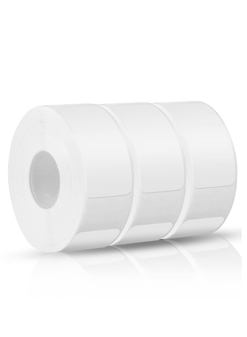 SYOSI Adhesive Name Tag Labels Stickers, 3 Rolls Thermal Sticker Barcode Label Paper, 3X1.5CM Blank Name Tag Category Tags for Offices, Supermarkets, Kitchen Jars, Warehouses, Clothes and Mailing - Image 1