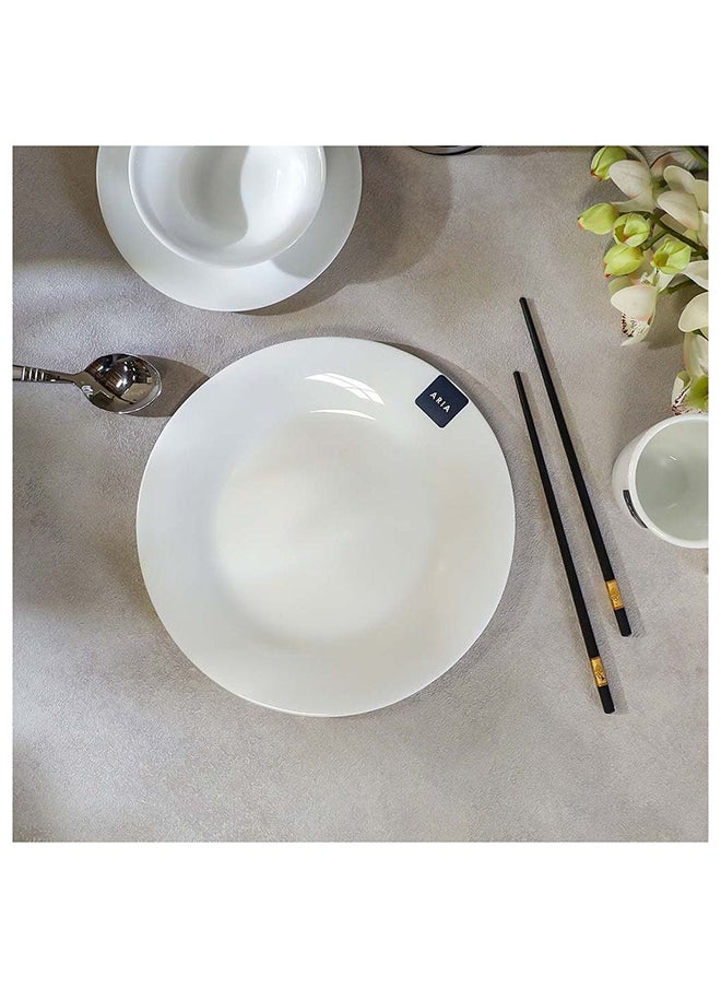 DANUBE HOME Aria Opal Dinner Plate For Dining Kitchen 25.5 Cm White  - Image 1