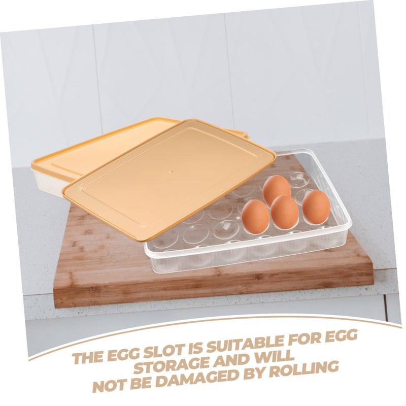 Refrigerator Egg Storage Box Organizer Space Saving Anti Crush Design 30 2X21 5X4 2CM Beige - Image 4