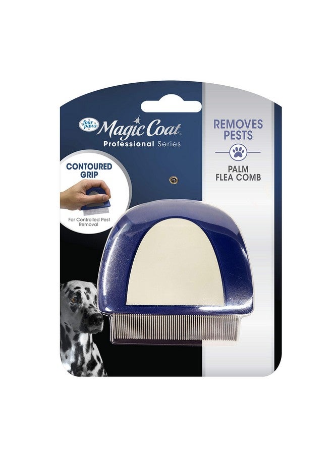 four paws Magic Coat Professional Series Grooming Contoured Grip Palm Flea Comb for Dogs, 1 Count - Image 1