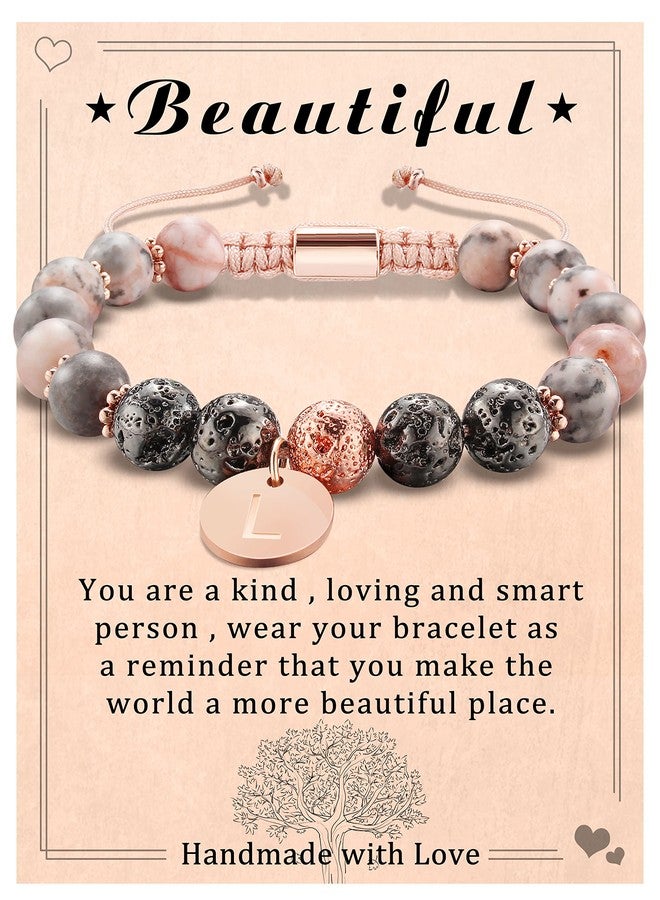 Btysun Valentines Gifts for Her Initial Bracelet for Women Teen Stocking Stuffers Strand Letter L Adjustable Sister Coworker Braided Jewelry - Image 1