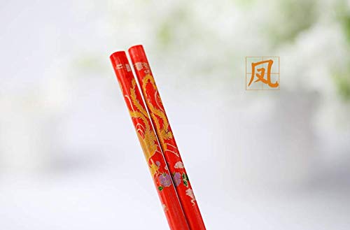 Cafurty 10 Pairs Chinese Bamboo Chopsticks (10 Pairs Red Chopsticks) - Image 4