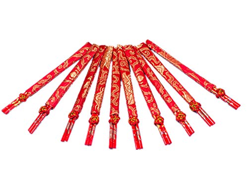 Cafurty 10 Pairs Chinese Bamboo Chopsticks (10 Pairs Red Chopsticks) - Image 1