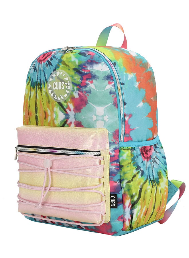 CUBS Tie Dyed Waterproof Kids 28L Backpack with zip closure Ideal for 8-15 years age group, Compatible with 15" Laptop - Image 2