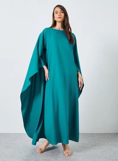 Take Two Solid Batwing Sleeve Maxi Kaftan