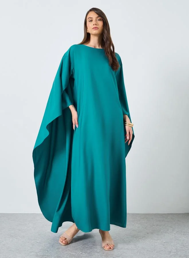 تايك تو Take Two Solid Batwing Sleeve Maxi Kaftan