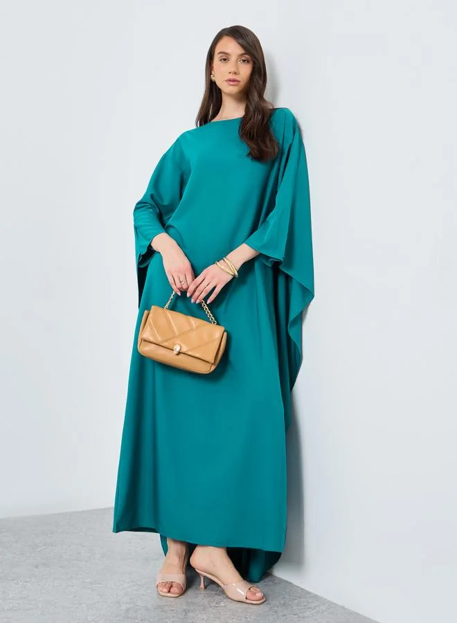 تايك تو Take Two Solid Batwing Sleeve Maxi Kaftan