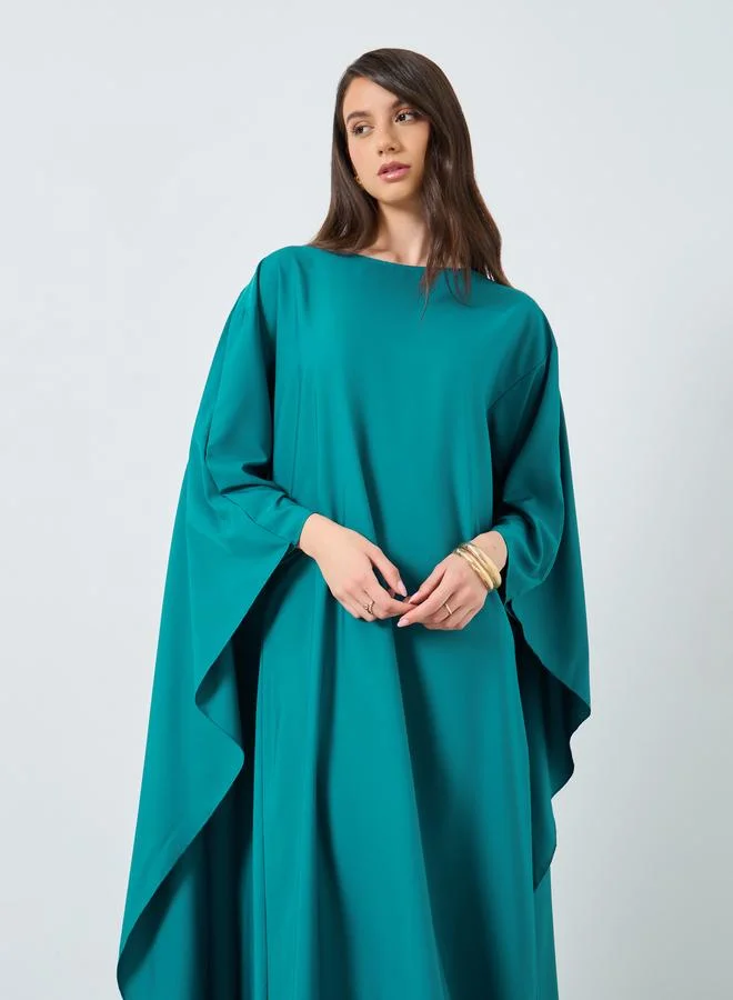 تايك تو Take Two Solid Batwing Sleeve Maxi Kaftan