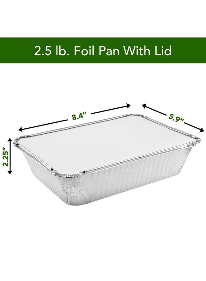 NYHI NYHI 8.4" x 5.9" Disposable Aluminum Pans with Lids Foil Containers for Cooking Baking Meal Prep Takeout Heavy Duty Food Storage Pan Trays Freezer Container with Lid  - Image 5