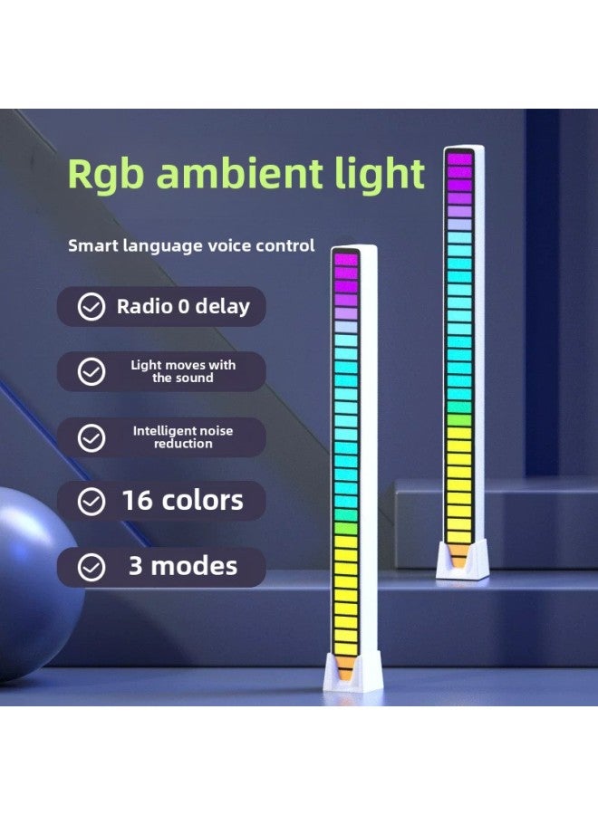 إسكدنيا RGB بيك اب ضوء سيارة التحكم الصوتي إيقاع الموسيقى ضوء LED كمبيوتر سيارة APP بلوتوث ضوء الجو مصدر الطاقة: 5 فولت (سلك موصول) - لون الضوء: D16 الضوء المحيط - Image 3
