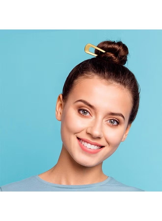 مشبك شعر على شكل حرف U، مشبك شعر معدني بسيط على شكل شوكة، مشبك شعر فرنسي ذو شوكتين، 4 قطع من مشابك الشعر على شكل كعكة للنساء والفتيات، إكسسوارات تصفيف الشعر (ذهبي وفضي) - Image 5