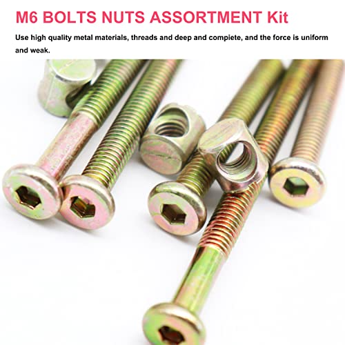 cSeao M6 Baby Crib Bolts Replacement Kit, cSeao 50pcs M6x30mm/ 40mm/ 50mm/ 60mm/ 70mm Zinc Plated Socket Cap Screw Kit for Chairs Bunkbed Cot Furniture - Image 5