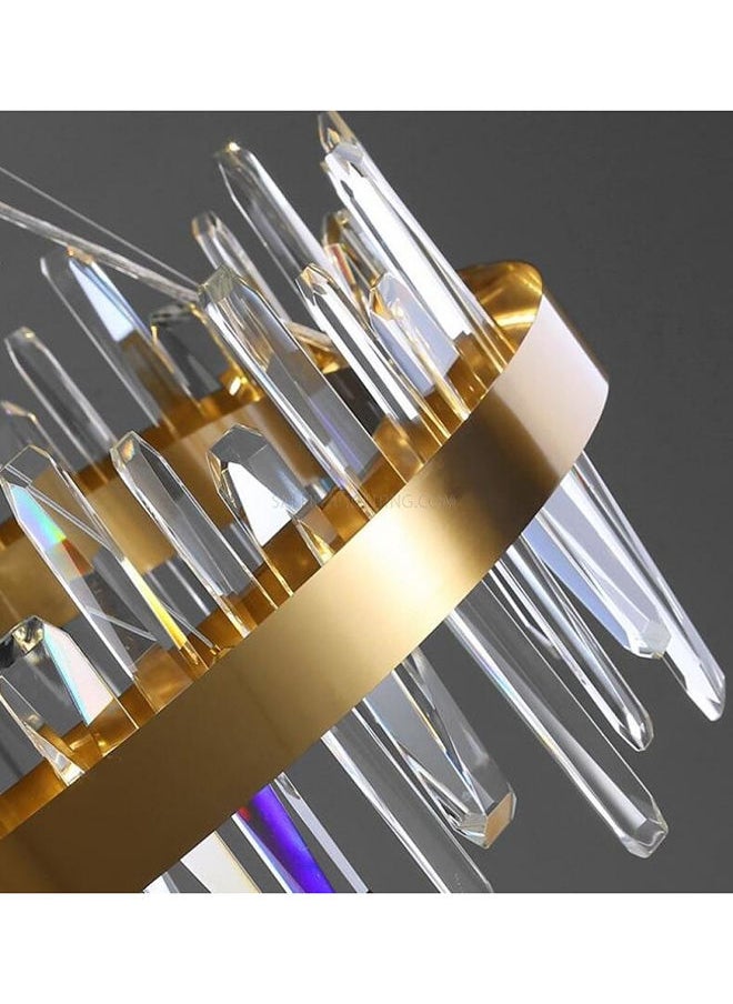 AL SALHIYA LIGHTING Modern 80LED Glass Iron Crystal Oval Pendant Light  - Image 3