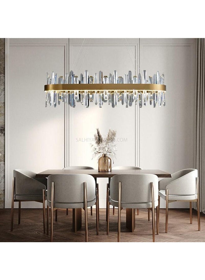 AL SALHIYA LIGHTING Modern 80LED Glass Iron Crystal Oval Pendant Light  - Image 1